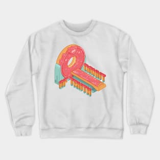 Donut of truth - CT donut scanner isometric illustration Crewneck Sweatshirt